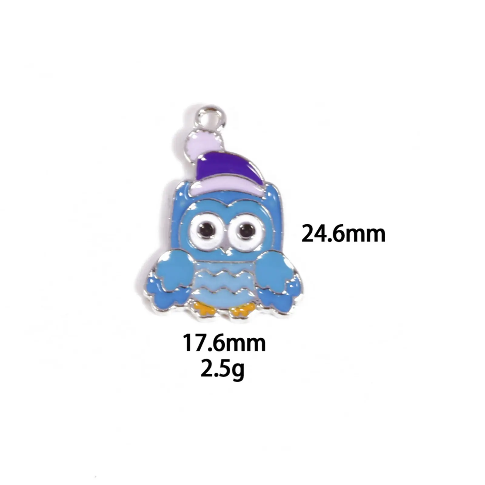 10 Pcs Zinc Based Alloy Charms Winter Style White & Blue Enamel Penguin Polar Bear Santa Claus Pendants For DIY Jewelry Making