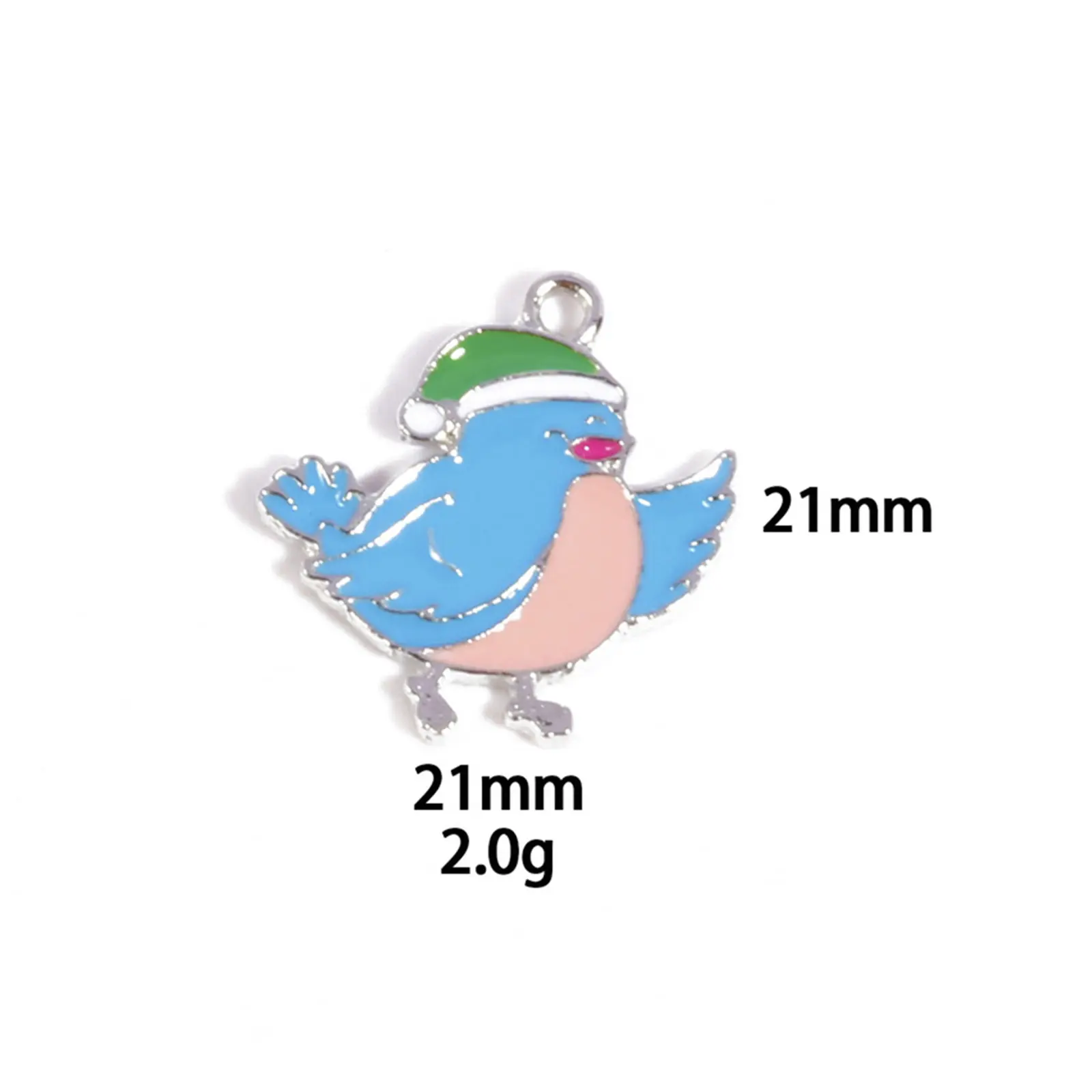 10 Pcs Zinc Based Alloy Charms Winter Style White & Blue Enamel Penguin Polar Bear Santa Claus Pendants For DIY Jewelry Making