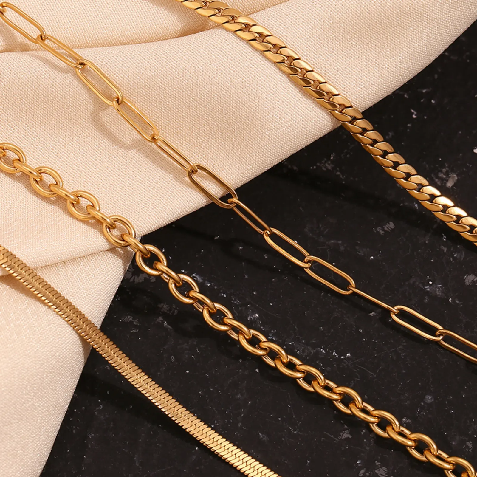 304 Stainless Steel Necklace For DIY Jewelry Making 18K Gold Plated With Spring Ring Clasp 40cm(15.7") long, 1 Piece