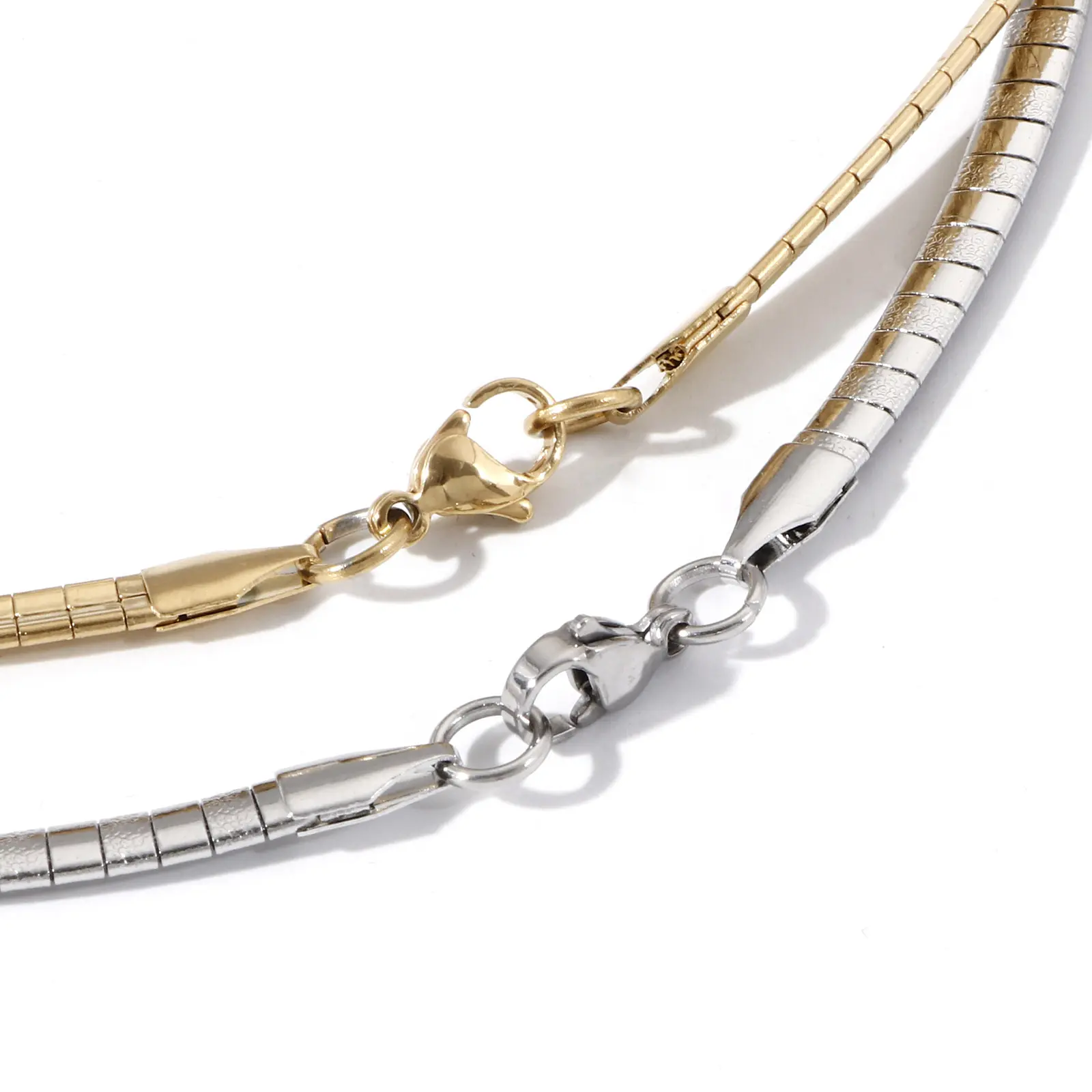 304 Stainless Steel  Chain Collar Neck Ring Necklace For Men Women Punk Hip Hop Necklace Jewelry 45.5cm(17 7/8") Long, 1PCs