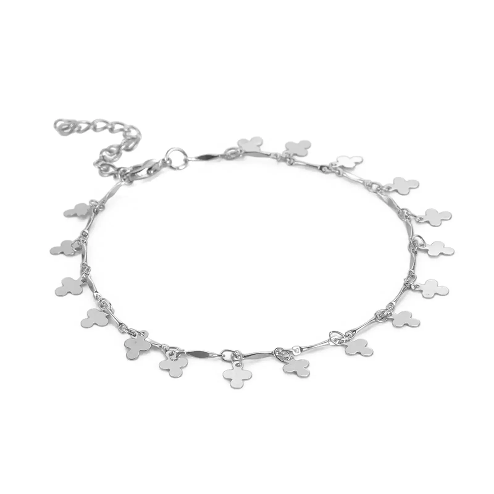 304 Stainless Steel Stylish Link Chain Anklet Cross Tassel Charms For Women on the leg Beach Foot Jewelry 21cm(8 2/8") long