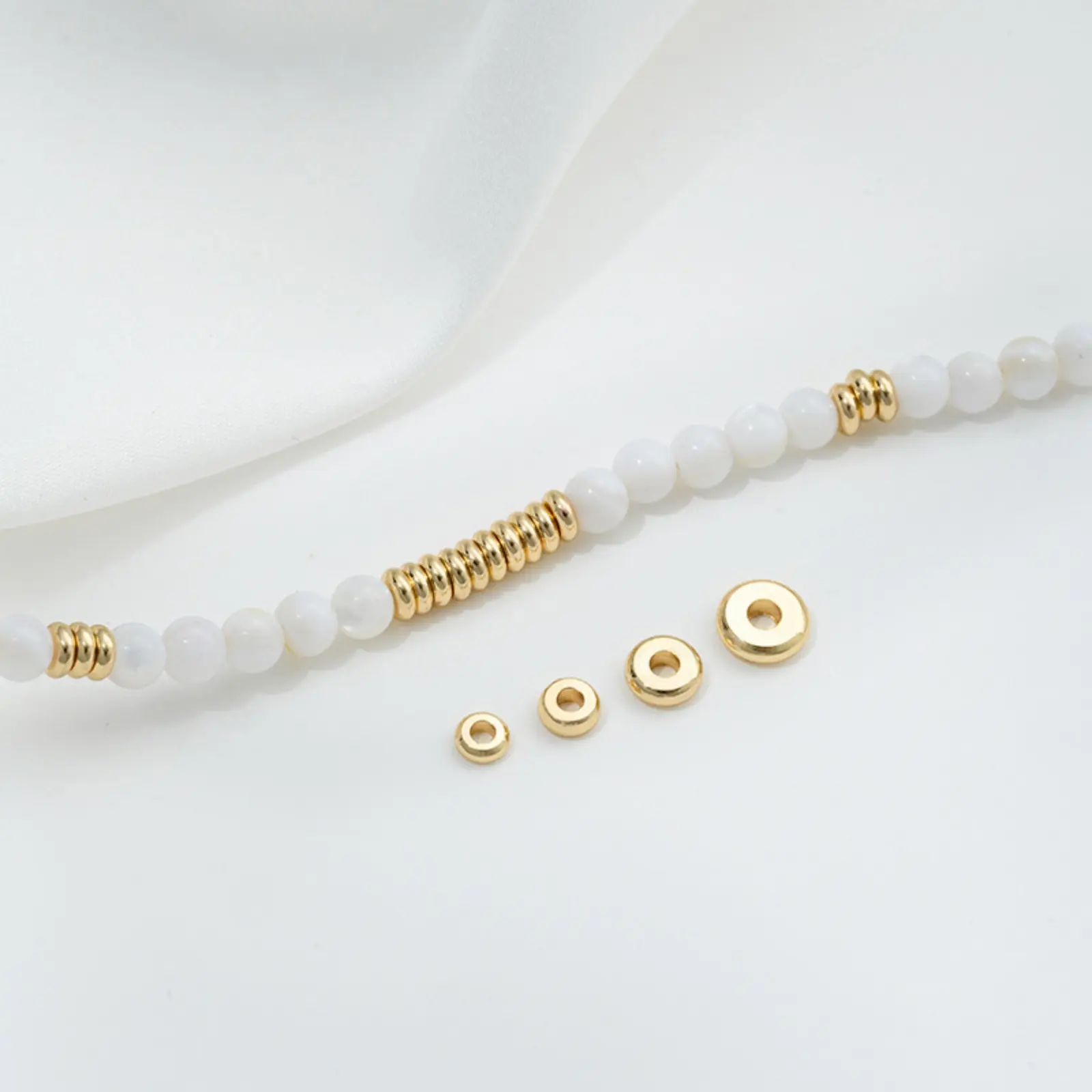 10/20PCs 3-6mm Brass Flat Round Loose Spacer Beads Separators Beads For Jewelry Bracelet Making Supplies Diy Accessories