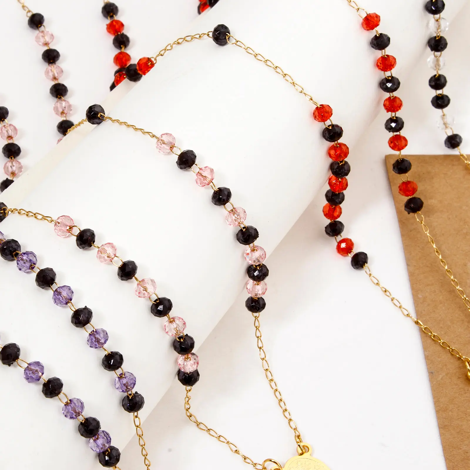 Religious Necklace Stainless Steel Cross Pendant Virgin Mary Enamel for Women Jewelry Gifts 52cm long, 1 Piece