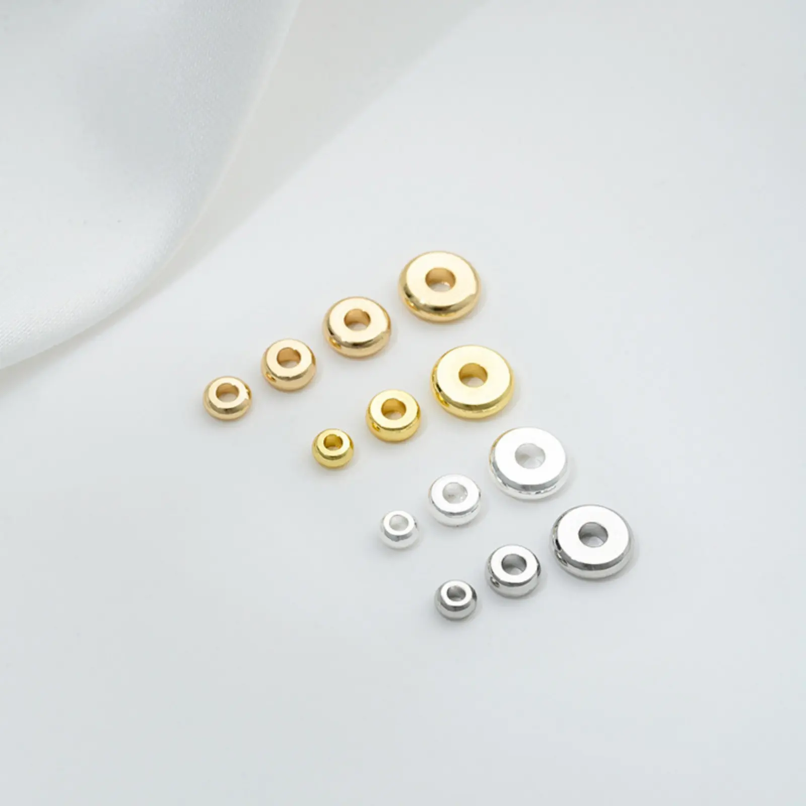10/20PCs 3-6mm Brass Flat Round Loose Spacer Beads Separators Beads For Jewelry Bracelet Making Supplies Diy Accessories