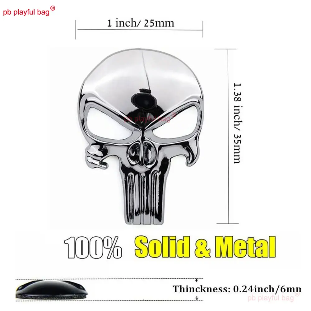 3D Solid Metal Sticker Tactical Skull AR15 AR10 AK47 AK74 M4 M16 Toy Gun Decoration Toy Accessories DIY Gel Ball Sticker QG658