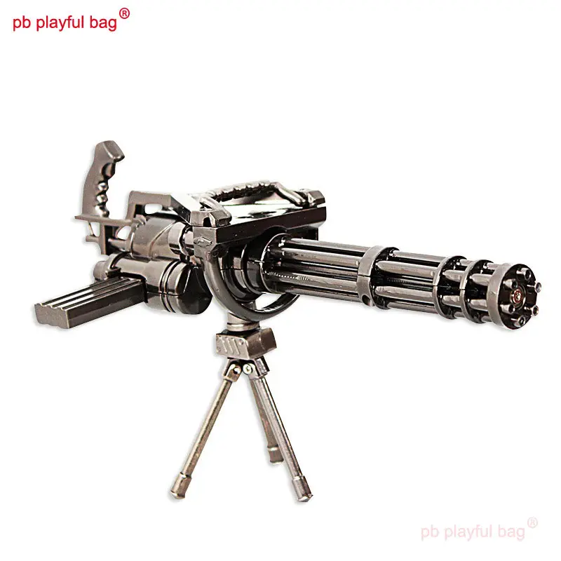 pb playful bag Alloy model toys Rotating M134 Gatling Gold Edition Gun 18CM Christmas gift Weapon Collection Decorative ZG122