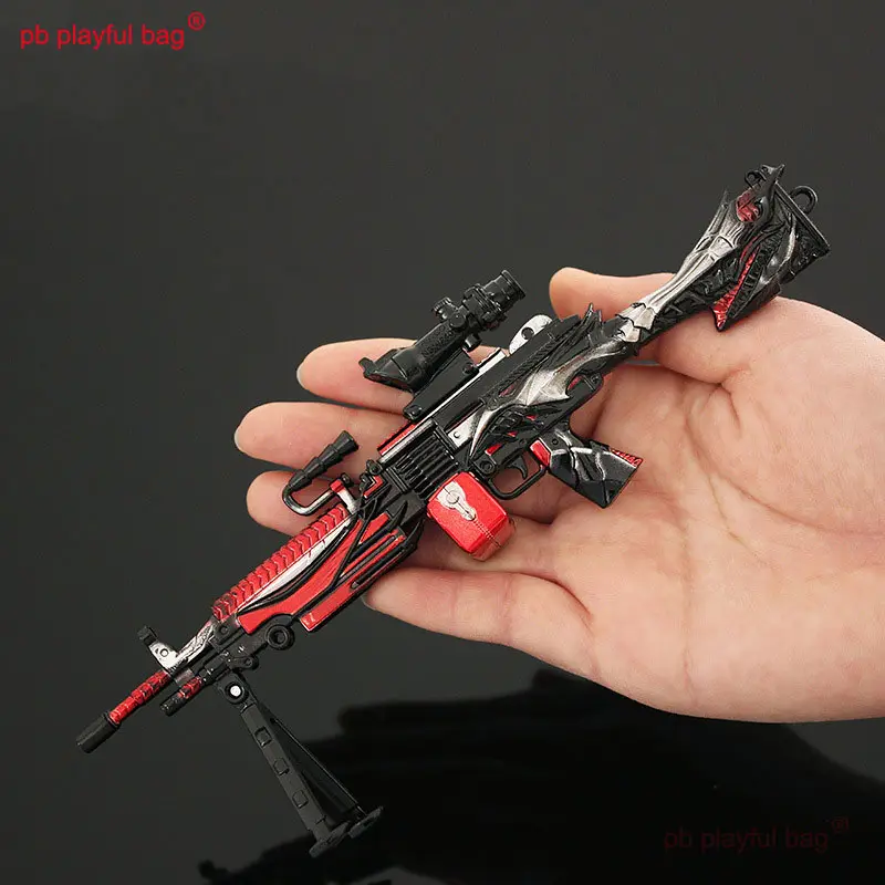 Mini Metal Toy Gun Model 19cm Zinc Alloy M249 Keychain Tactical CS Game Equipment Kids Christmas Gift Decorative HG284