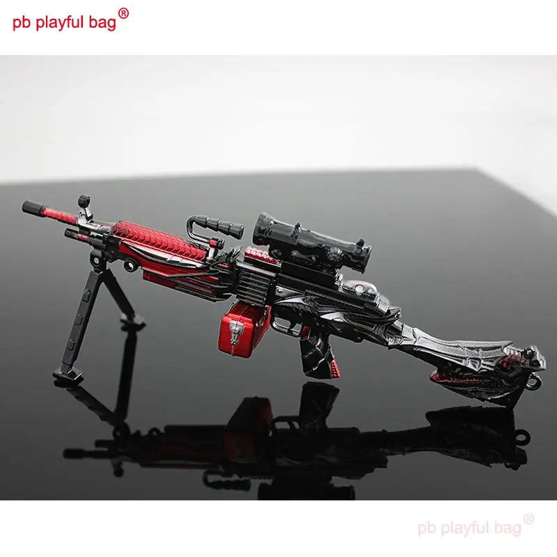 Mini Metal Toy Gun Model 19cm Zinc Alloy M249 Keychain Tactical CS Game Equipment Kids Christmas Gift Decorative HG284