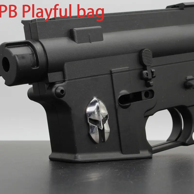 Outdoor Sports CS Toy Mirror Polishing Electroplating Spartan Metal Sticker DIY Toy Gun Decorative Gift AR Accessory T18