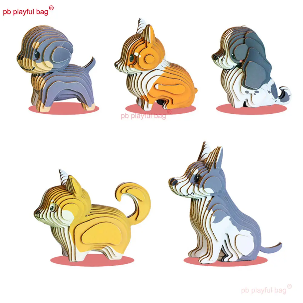 Cute Fun Puppy 3D Paper Puzzle Husky Shiba Inu Children's Intellectual Toys Parent Child Interactive Game DIY Puzzle Gift UG371