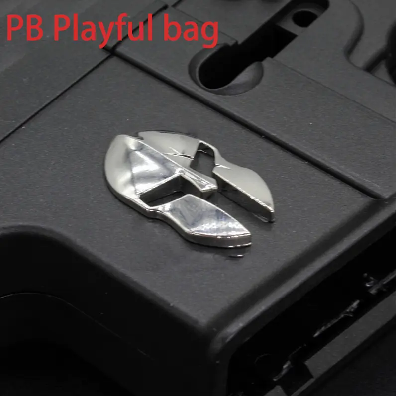 Outdoor Sports CS Toy Mirror Polishing Electroplating Spartan Metal Sticker DIY Toy Gun Decorative Gift AR Accessory T18