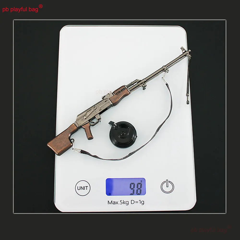 Mini Metal Toy Gun Model 20cm Action Figure Foldable Detachable RPK Alloy Desktop Decorative Game Weapons Children Gifts ZG307
