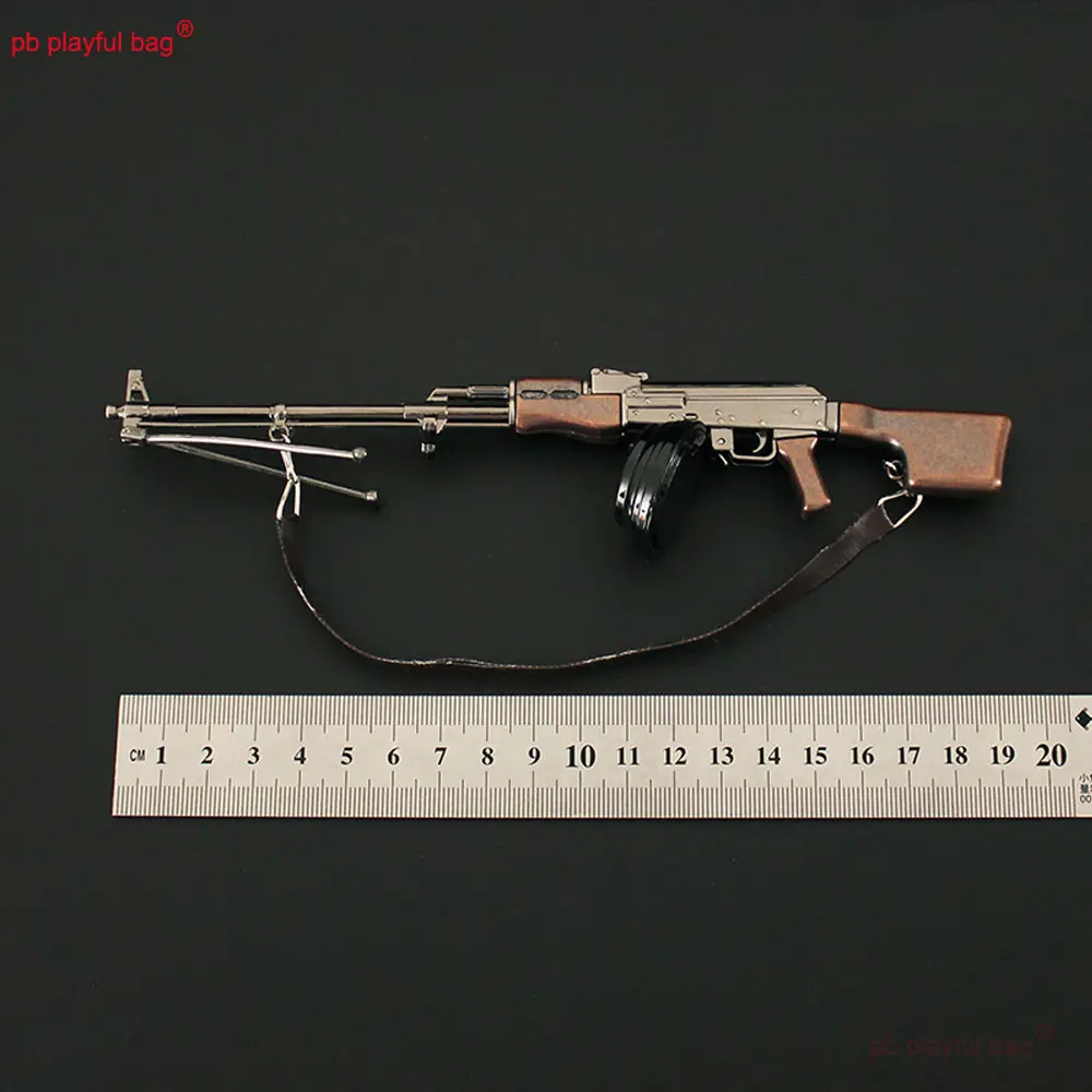 Mini Metal Toy Gun Model 20cm Action Figure Foldable Detachable RPK Alloy Desktop Decorative Game Weapons Children Gifts ZG307