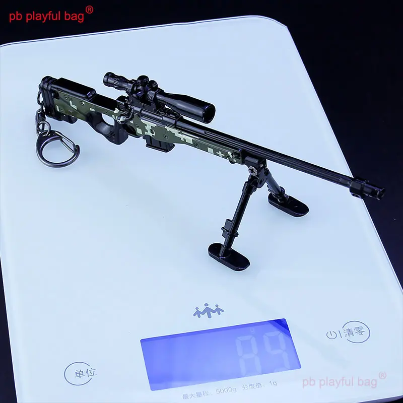 18cm AWM Mini Alloy Toy Gun Weapon Model Action Figures Decoration Keychain Metal Portable Children's Toys Gift for Boys HG276