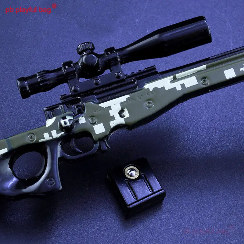 18cm AWM Mini Alloy Toy Gun Weapon Model Action Figures Decoration Keychain Metal Portable Children's Toys Gift for Boys HG276