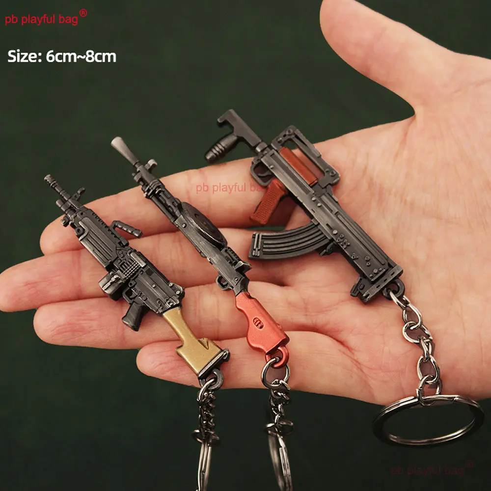 Mini CS Game Pendant P90 S686 DP-28 UZI  M249 Alloy Keychain Metal Gun Model Toy Accessories Christmas Gift Kids Gifts ZG370