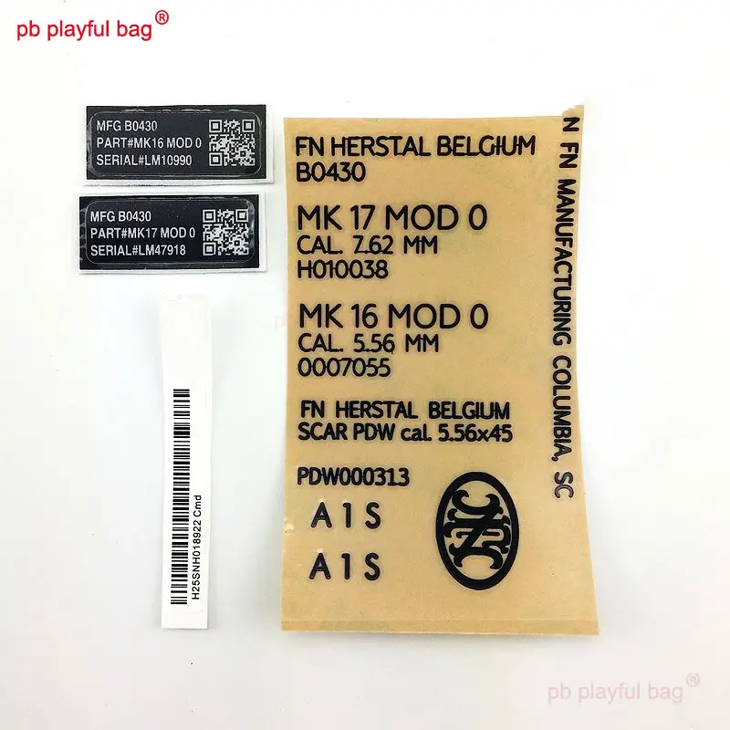 PB Playful bag Gel ball guns for jinming scar DIY metal sticker.