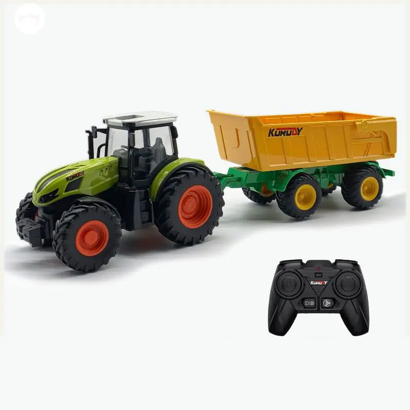 1:16 RC Car Remote Control Farm Tractors Agricultural Trailer LED 27MHZ Radio Farmer Electronic RC Trucks Toy Boys Gift