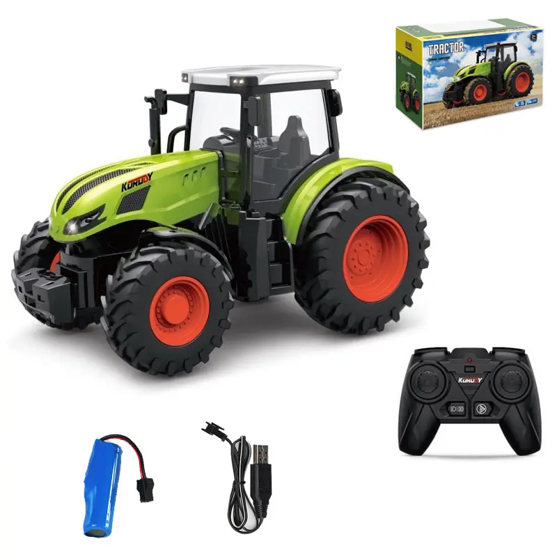 1:16 RC Car Remote Control Farm Tractors Agricultural Trailer LED 27MHZ Radio Farmer Electronic RC Trucks Toy Boys Gift