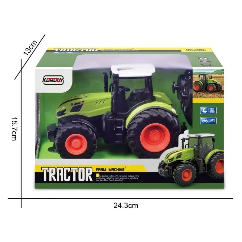 1:16 RC Car Remote Control Farm Tractors Agricultural Trailer LED 27MHZ Radio Farmer Electronic RC Trucks Toy Boys Gift