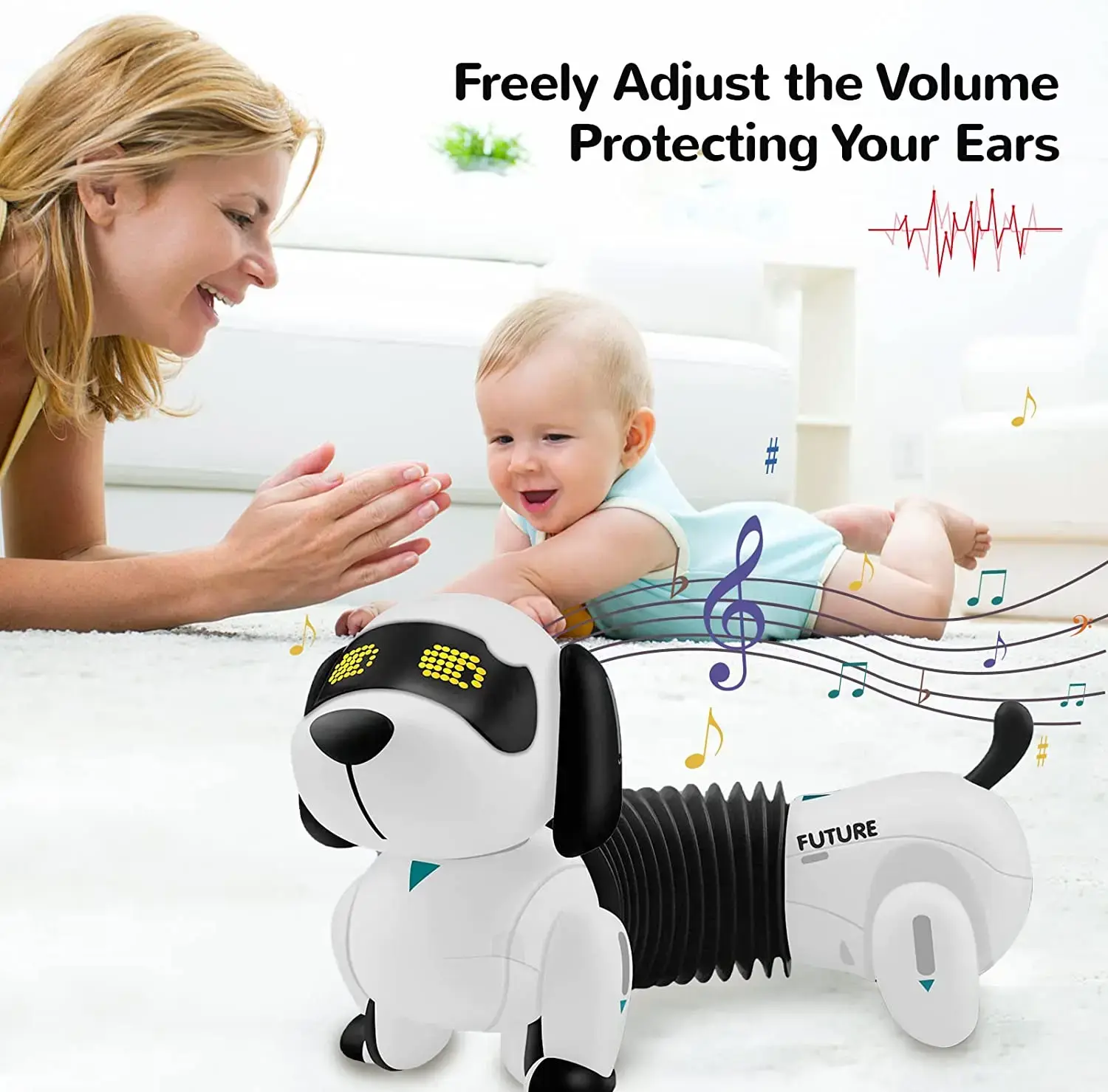 Robot Dog Toy Interactive RC Puppy Programable Sing Song Dance Electronic Animal Toy Music Remote Control Dog Pet USB Charge