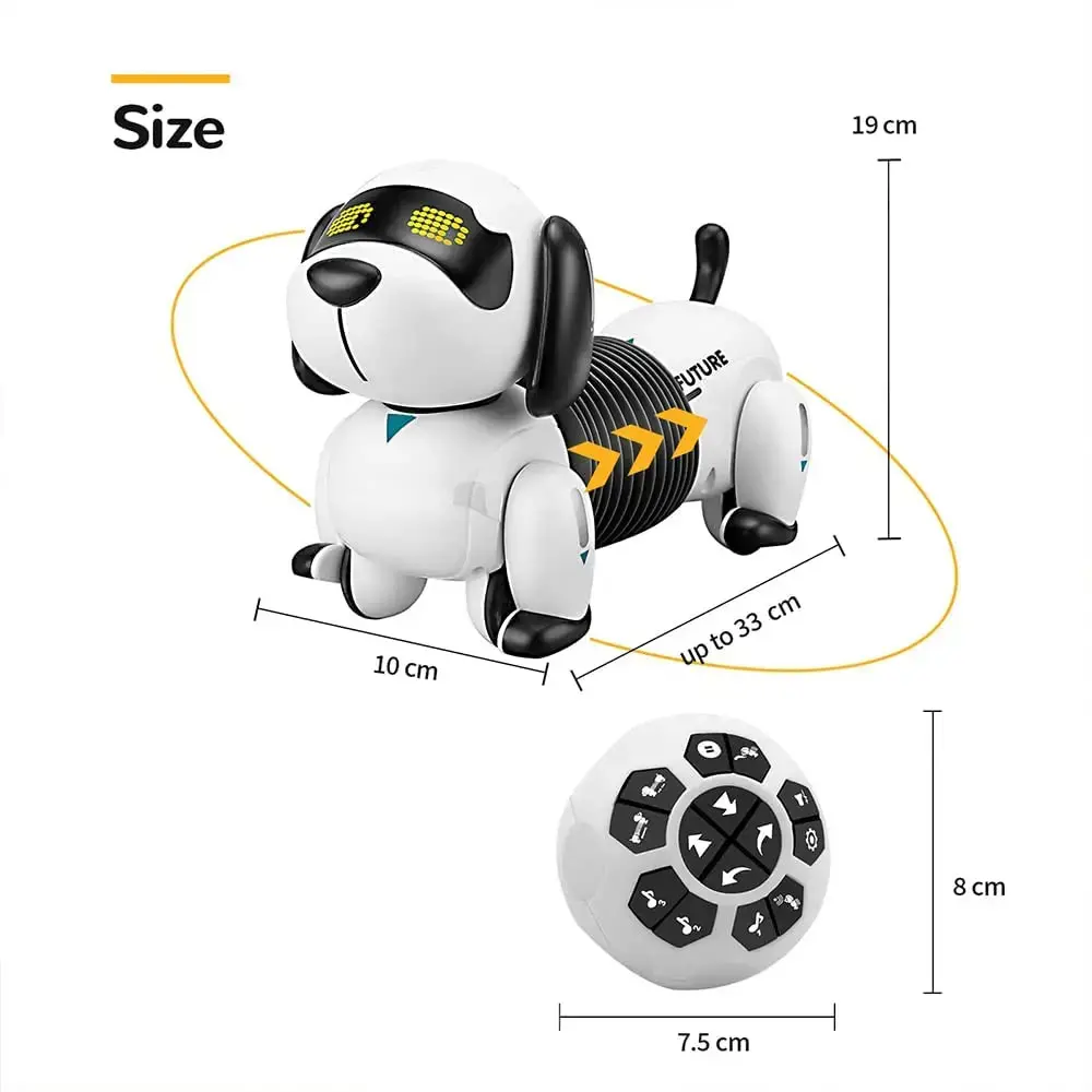 Robot Dog Toy Interactive RC Puppy Programable Sing Song Dance Electronic Animal Toy Music Remote Control Dog Pet USB Charge