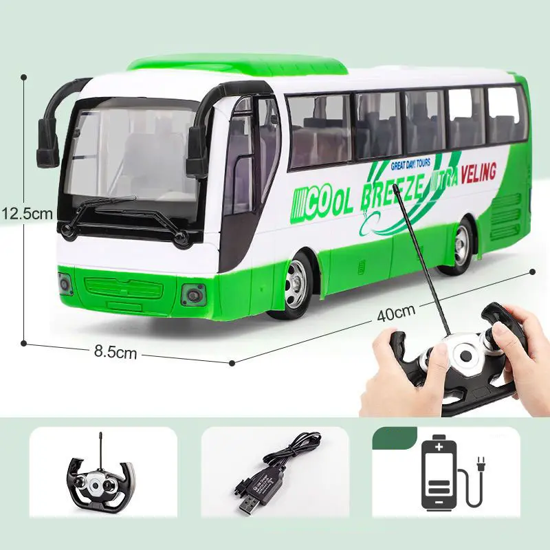 RC Bus 2.4G Remote Control Car Double-decker Stretch Electric Bus 3km/h With LED Sound RC Electronic Vehicle Toy Kids Boy Gift