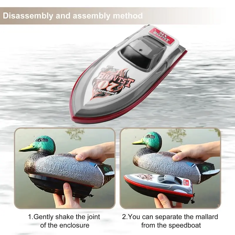 RC Ship Electronic Robot Duck Remote Control Duck Boat RC Animal Toy 2.4Ghz Hunting Motion Waterproof for Swimming Pool Kid Gift
