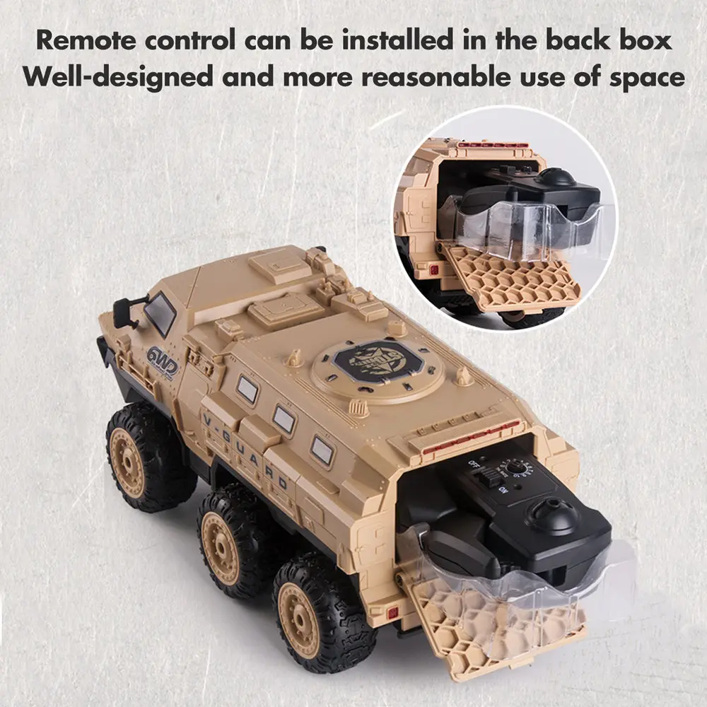 Remote Control Car 1/16 6WD Military RC Truck High Speed RC Army Armored Car With LED Off-Road Climbing Vehicles Model Kids Toy