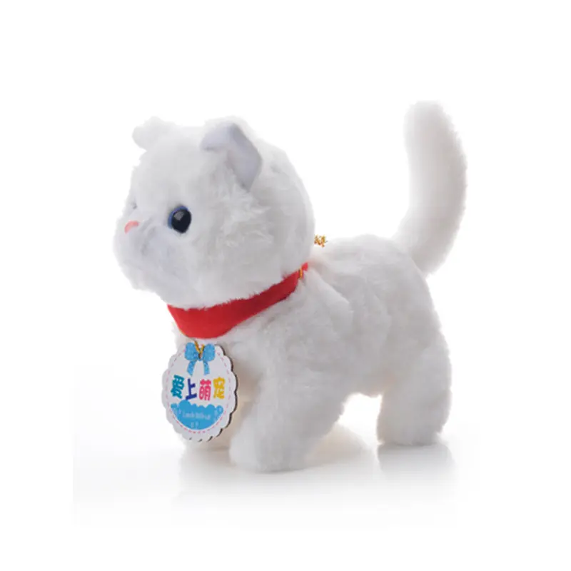Robot Cat Toys Running Walking Wag Tail Electronic Plush Animal Miaowing Electric Kitty Pet Toy For Children Birthday Gifts