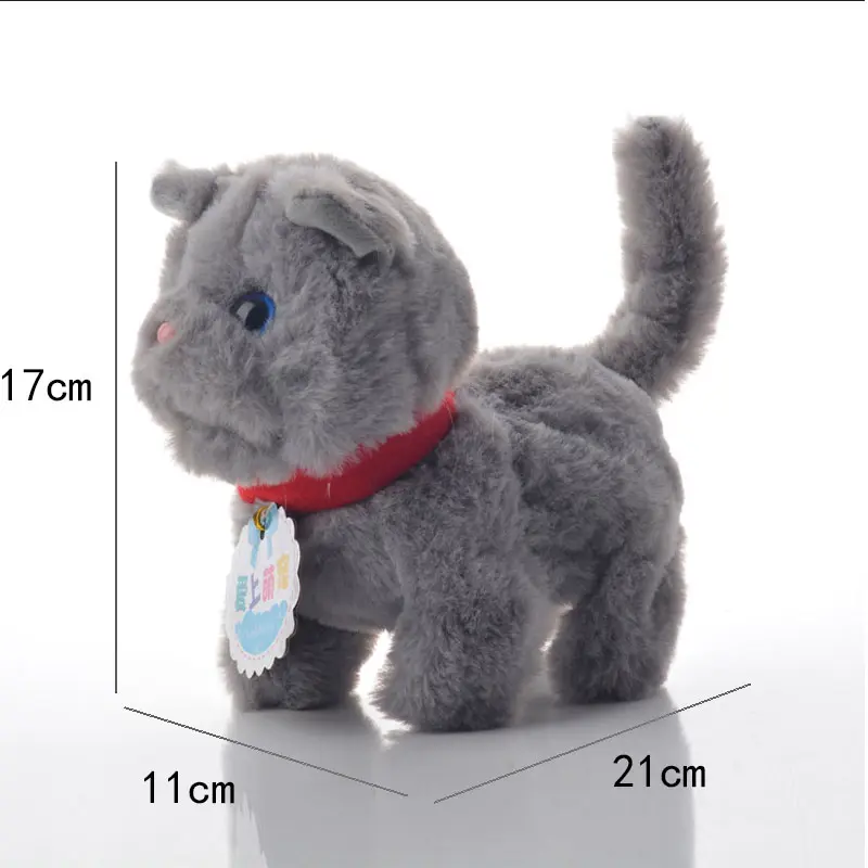 Robot Cat Toys Running Walking Wag Tail Electronic Plush Animal Miaowing Electric Kitty Pet Toy For Children Birthday Gifts
