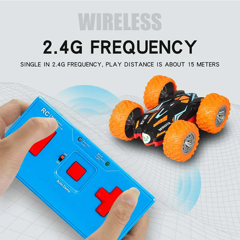 Electronic RC Stunt Car Double-side Flip 360 Rotation Buggy Portable MINI Remote Control Truck Rechargeable Climbing Car For Boy
