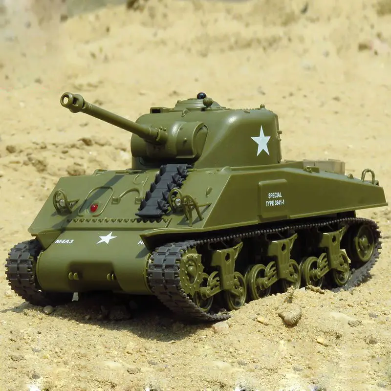 Remote Control Tank 1/30 Infrared Battle RC Tank Electronic M4A3 M26 Tank Toys With Sound LED Military Model Boys Birthday Gift