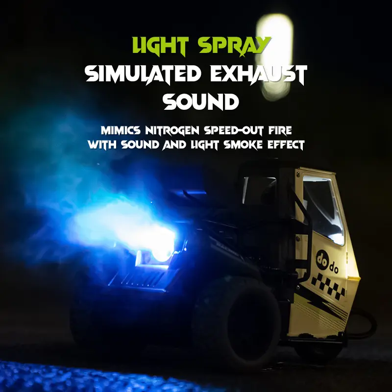 1:16 RC Tricycle Spraying Fog Remote Control Car With LED Light Off-Road Drifting Electronic Car Toy Competitive Game Boys Gift