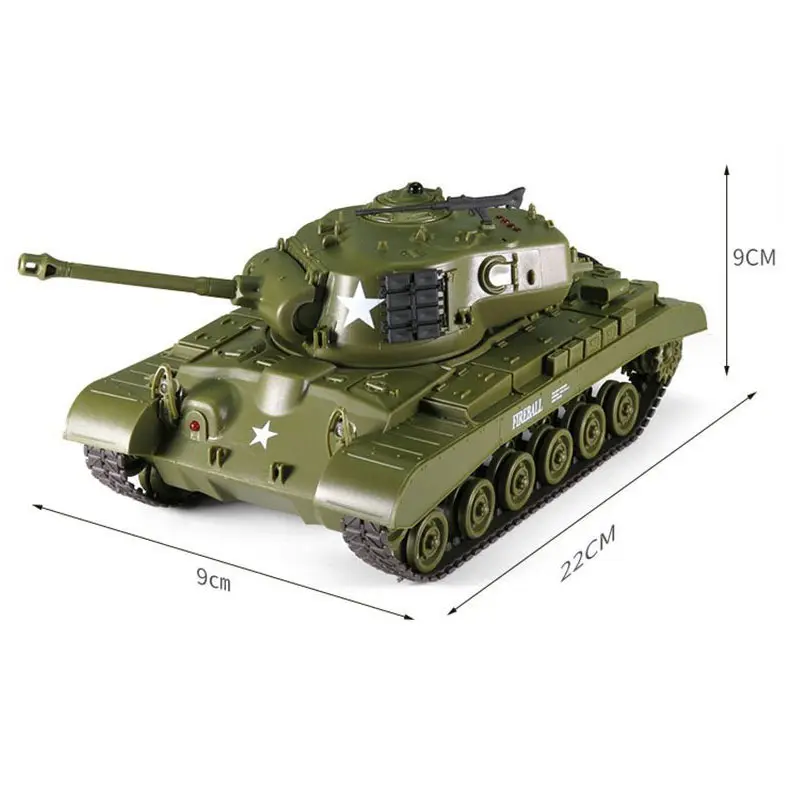 Remote Control Tank 1/30 Infrared Battle RC Tank Electronic M4A3 M26 Tank Toys With Sound LED Military Model Boys Birthday Gift