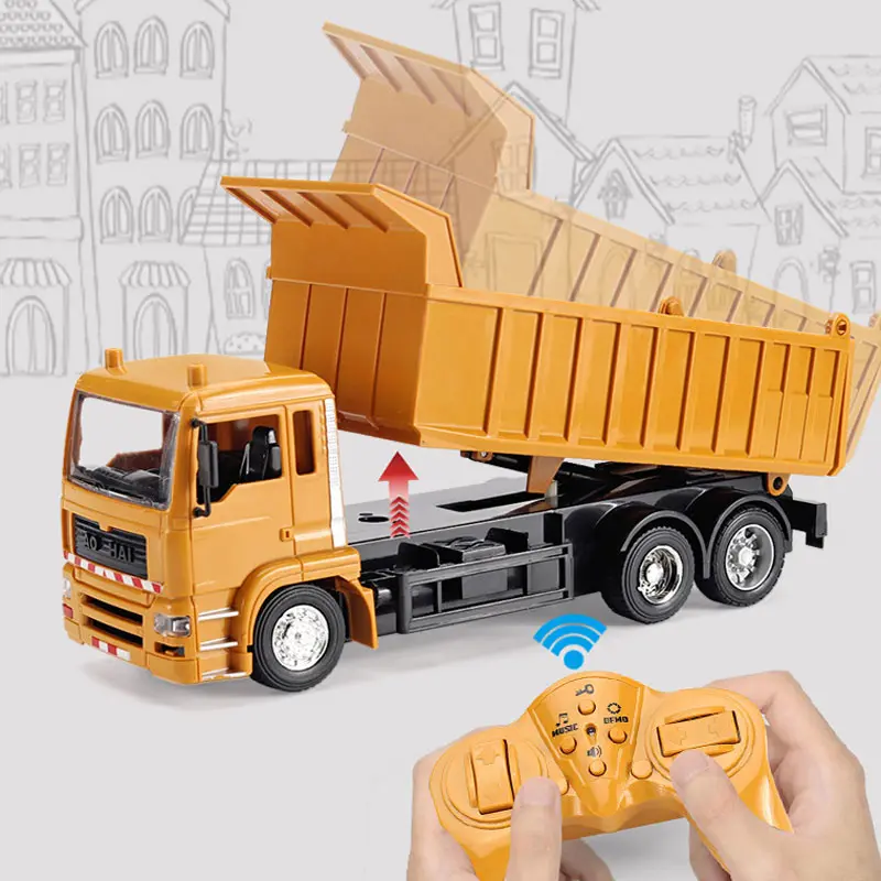 RC Truck Big Remote Control Simulation Dumper With LED Engineering Off Road RC Car Electronic Chargeable Toy Boys Birthday Gift