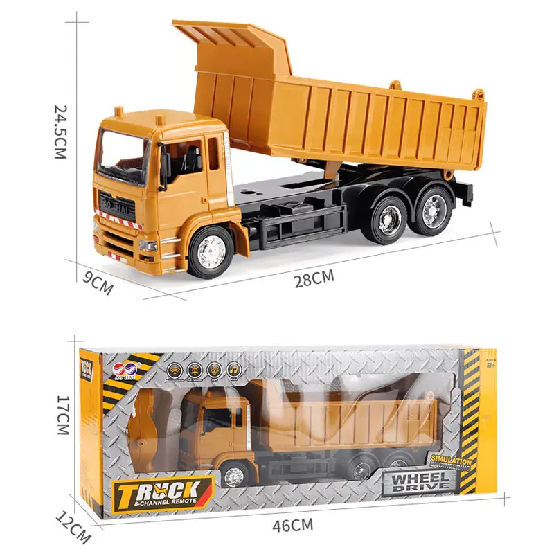 RC Truck Big Remote Control Simulation Dumper With LED Engineering Off Road RC Car Electronic Chargeable Toy Boys Birthday Gift