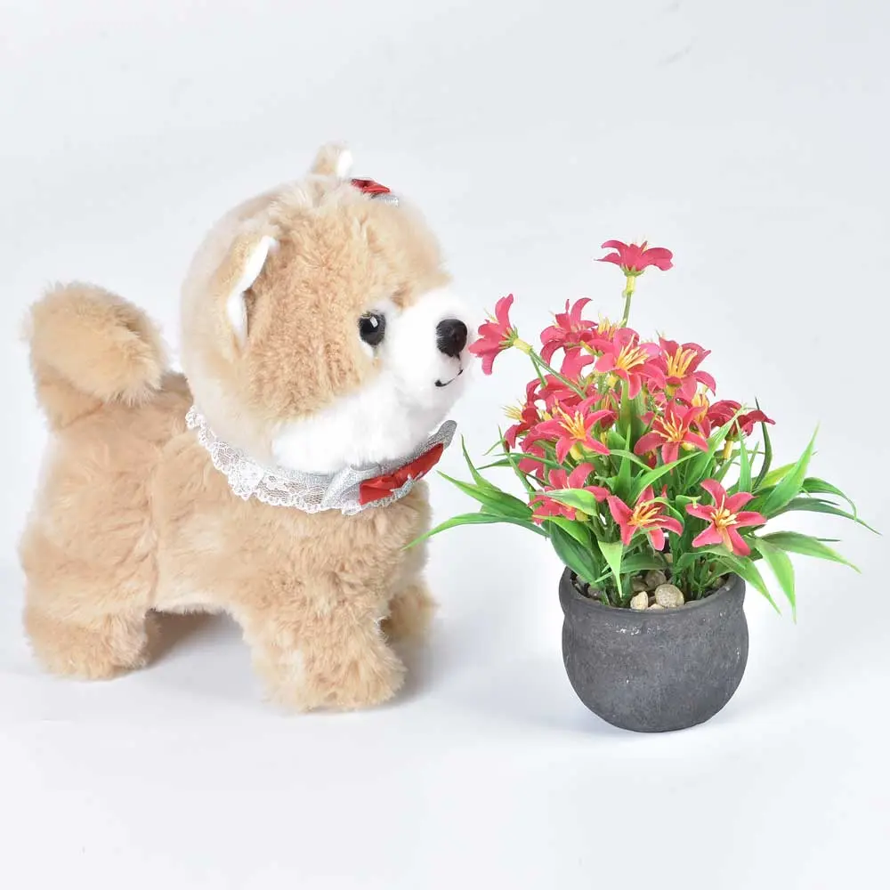 Robot Dog Sound Control Interactive Dog Electronic Toys Plush Puppy Pet Walk Bark Leash Teddy Toys For Children Birthday Gifts