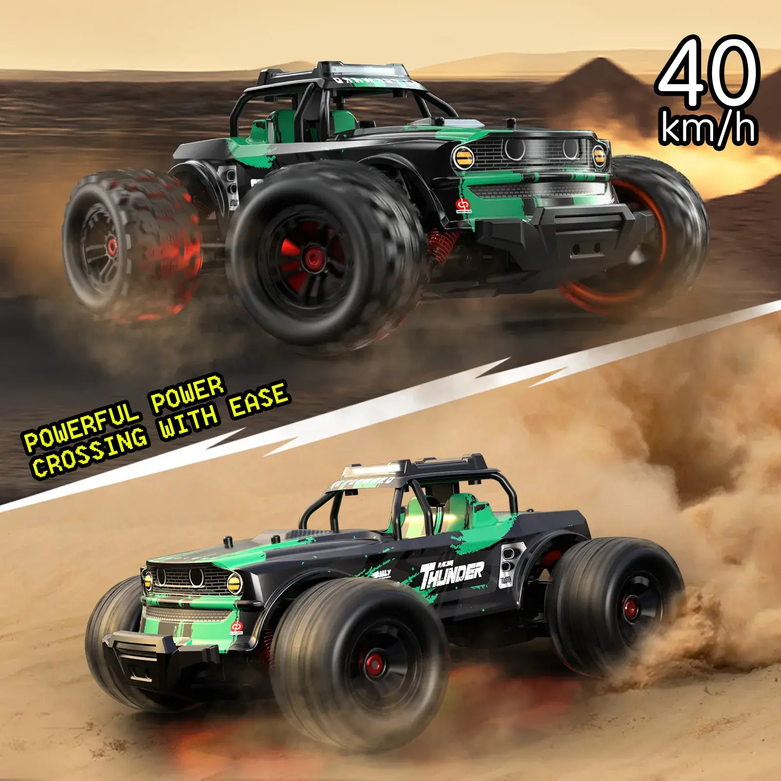 45KM/H Remote Control Car 2.4G High Speed Vehicle 1:14 Model Off Road Climbing Drift Monster Truck With LED Light Boys Gift Toy