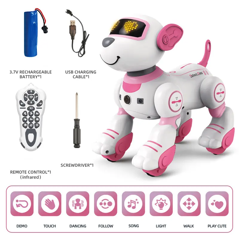 2.4G Smart RC Dog Wireless Remote Control Intelligent Puppy Robot Animal Toy Multi-Function Programmable Stunt Electronic Pet