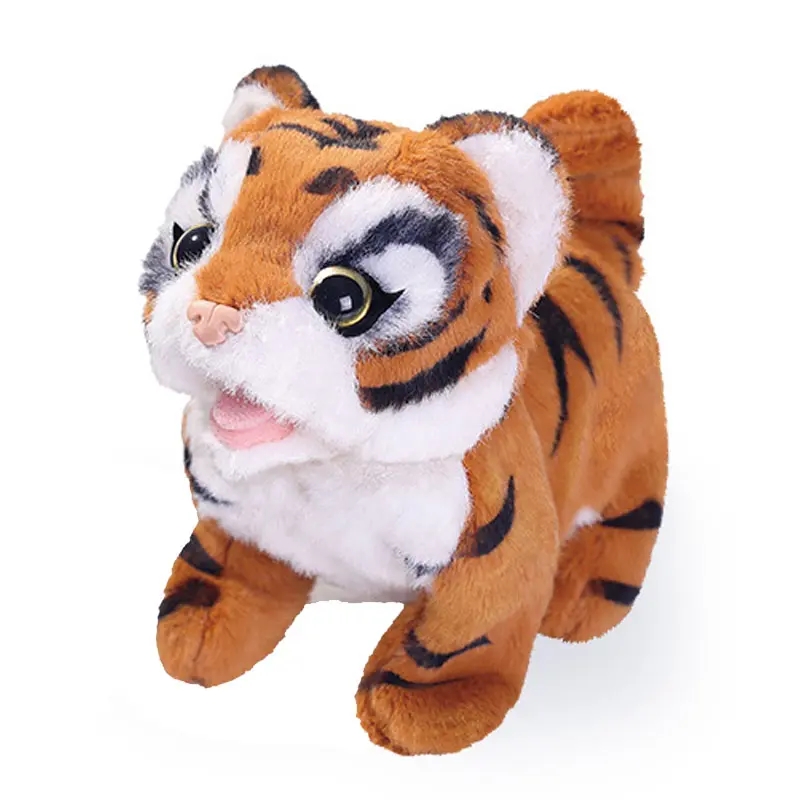 Electronic Plush Monkey Toy Robot Tiger Wag Tail Electric Cute Animal Walk Run Golden Monkey Pet With Sound Kids Birthday Gift