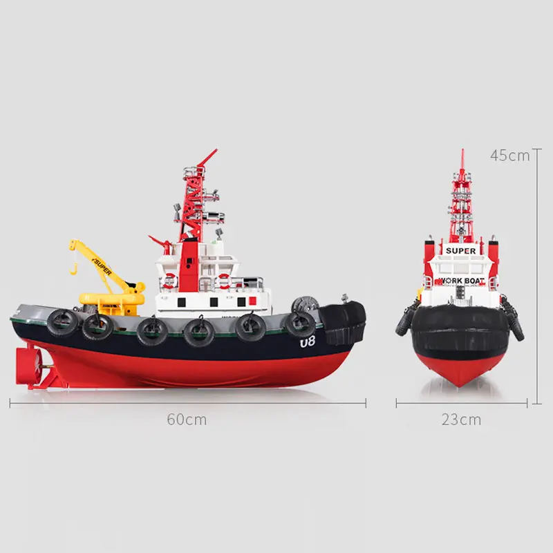 60CM RC Fire Boat Spray Water 10KM/H Remote Control Speedboat High Speed Racing Big RC Boat Endurance 20 Minutes Kids Boys Gift