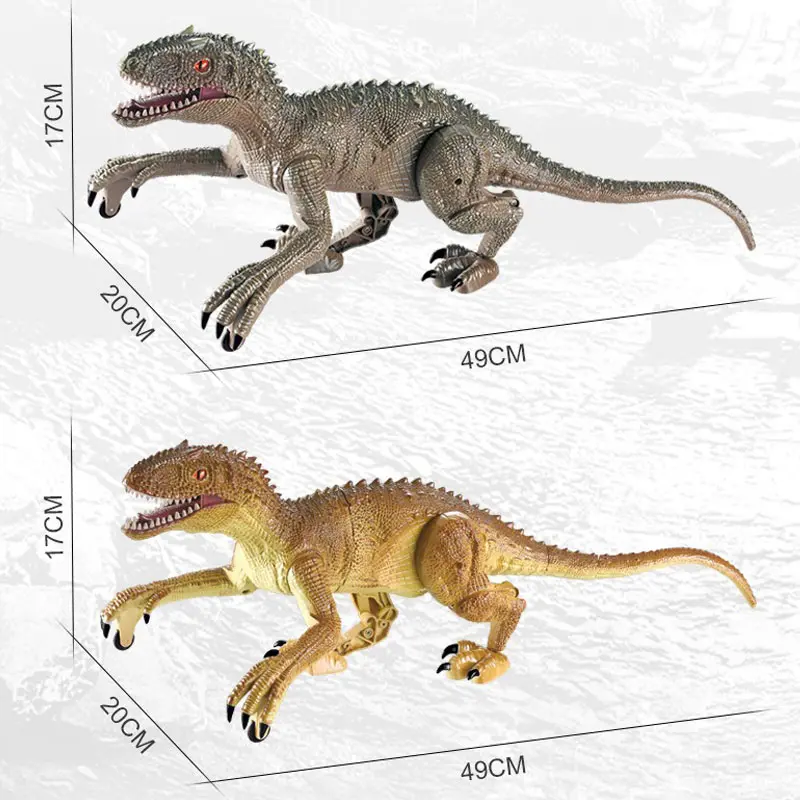 RC Dinosaur With LED Sound 2.4G Walking Remote Control Velociraptor RC Animal USB Charge Electronic Raptor Toys For Kids
