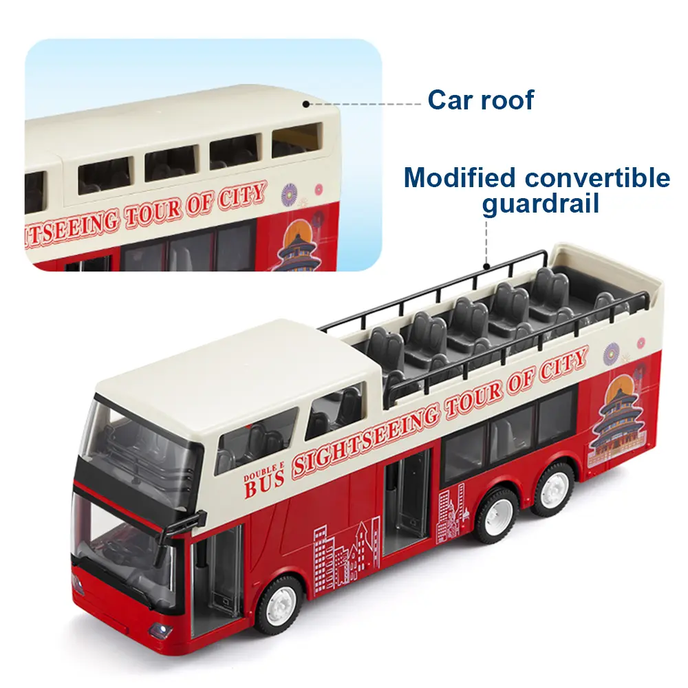 1:12 RC Bus 2.4G Remote Control Car Double-decker 2.9km/h With LED Sound RC Electronic Vehicle Toy One Key Open Door Kids Gift