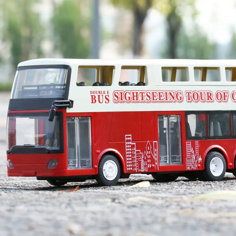 1:12 RC Bus 2.4G Remote Control Car Double-decker 2.9km/h With LED Sound RC Electronic Vehicle Toy One Key Open Door Kids Gift