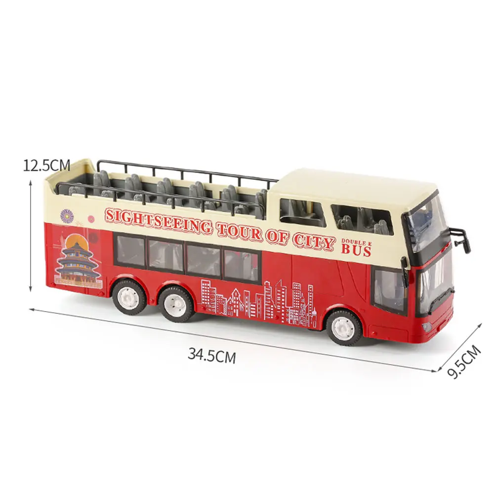 1:12 RC Bus 2.4G Remote Control Car Double-decker 2.9km/h With LED Sound RC Electronic Vehicle Toy One Key Open Door Kids Gift
