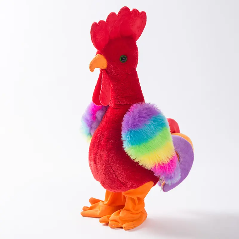 Robot Chicken Pet Toys Electronic Screaming Rooster Electric Funny Dance Sing Plush Toy Music Soft Animal For Kids Birthday Gift