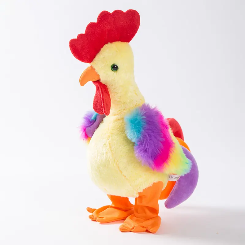 Robot Chicken Pet Toys Electronic Screaming Rooster Electric Funny Dance Sing Plush Toy Music Soft Animal For Kids Birthday Gift