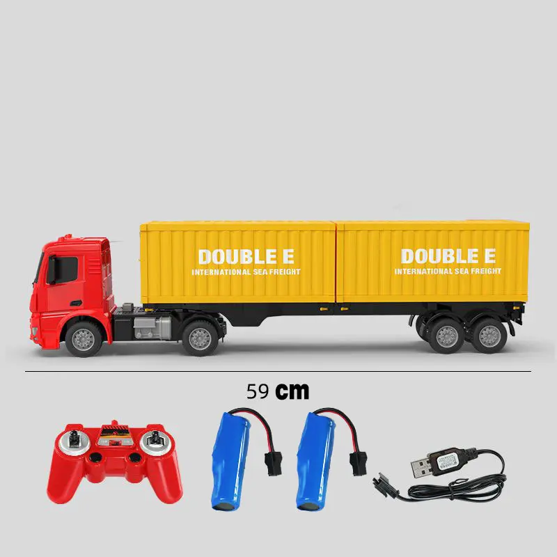 Remote Control Trailer RC Truck Big Electronic Simulation Car With LED Engineering Car Chargeable Vehicle Toy Kids Birthday Gift