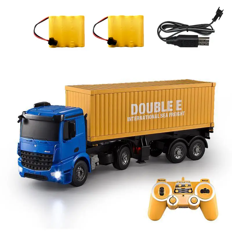 Remote Control Trailer RC Truck Big Electronic Simulation Car With LED Engineering Car Chargeable Vehicle Toy Kids Birthday Gift